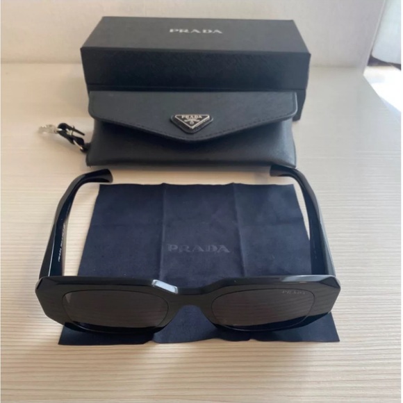 Prada PR17WS 1AB5S049 Women's Sunglasses 49 mm Black / Dark Grey Lens - Picture 3 of 13